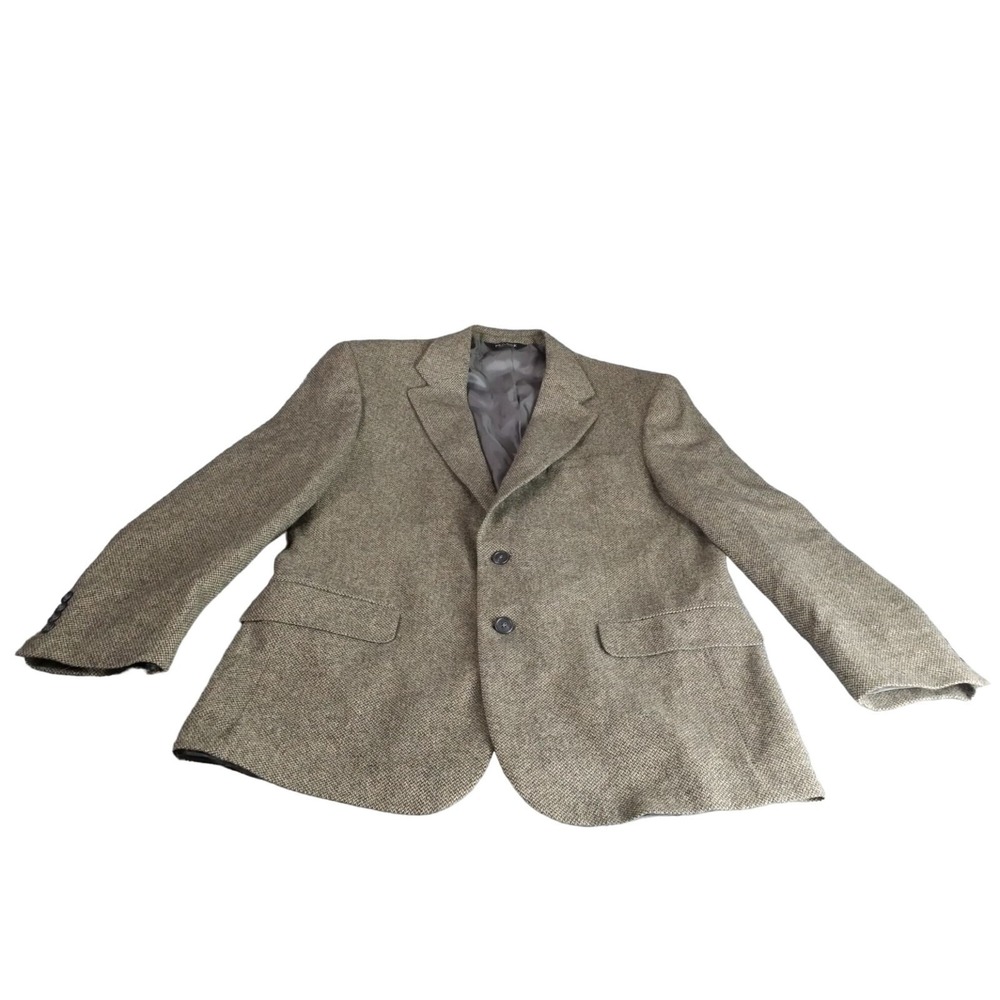 Jos A Bank Mens 42R Blazer Camel Hair Grey Crowsfoot 2 Button Sport Coat